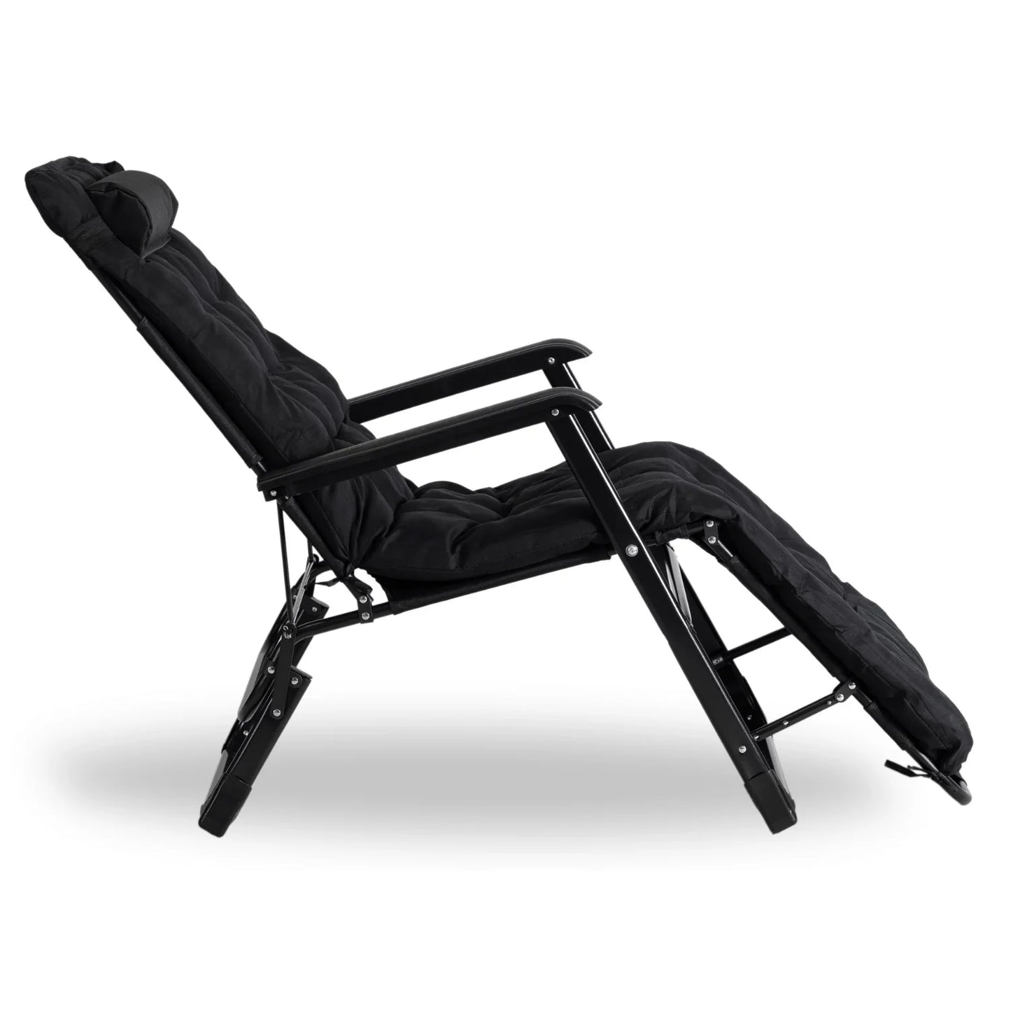 Elite EDISON Garden Recliner Black - Adjustable Outdoor Lounger
