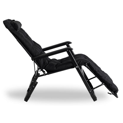 Elite EDISON Garden Recliner Black - Adjustable Outdoor Lounger