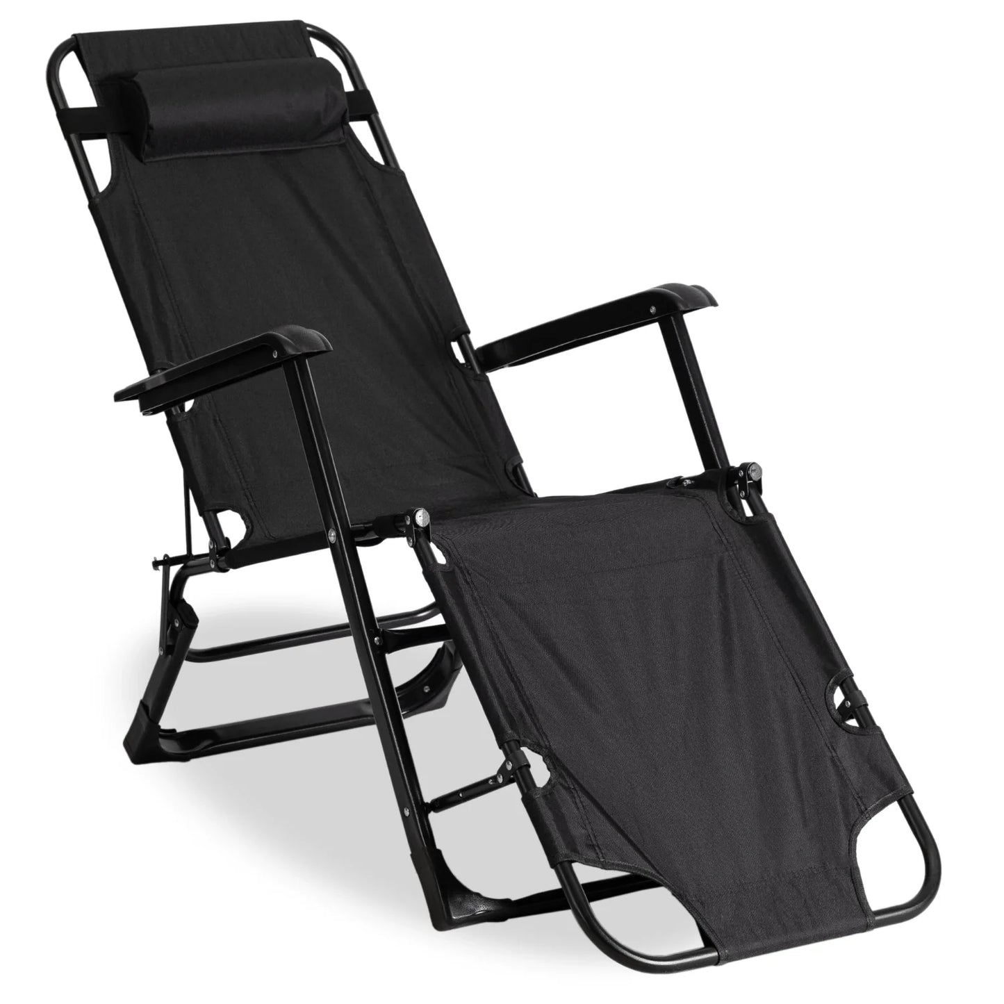 Elite EDISON Garden Recliner Black - Adjustable Outdoor Lounger