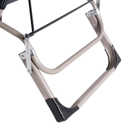 Elite EDISON Garden Recliner Grey - Adjustable Lounger with Footrest