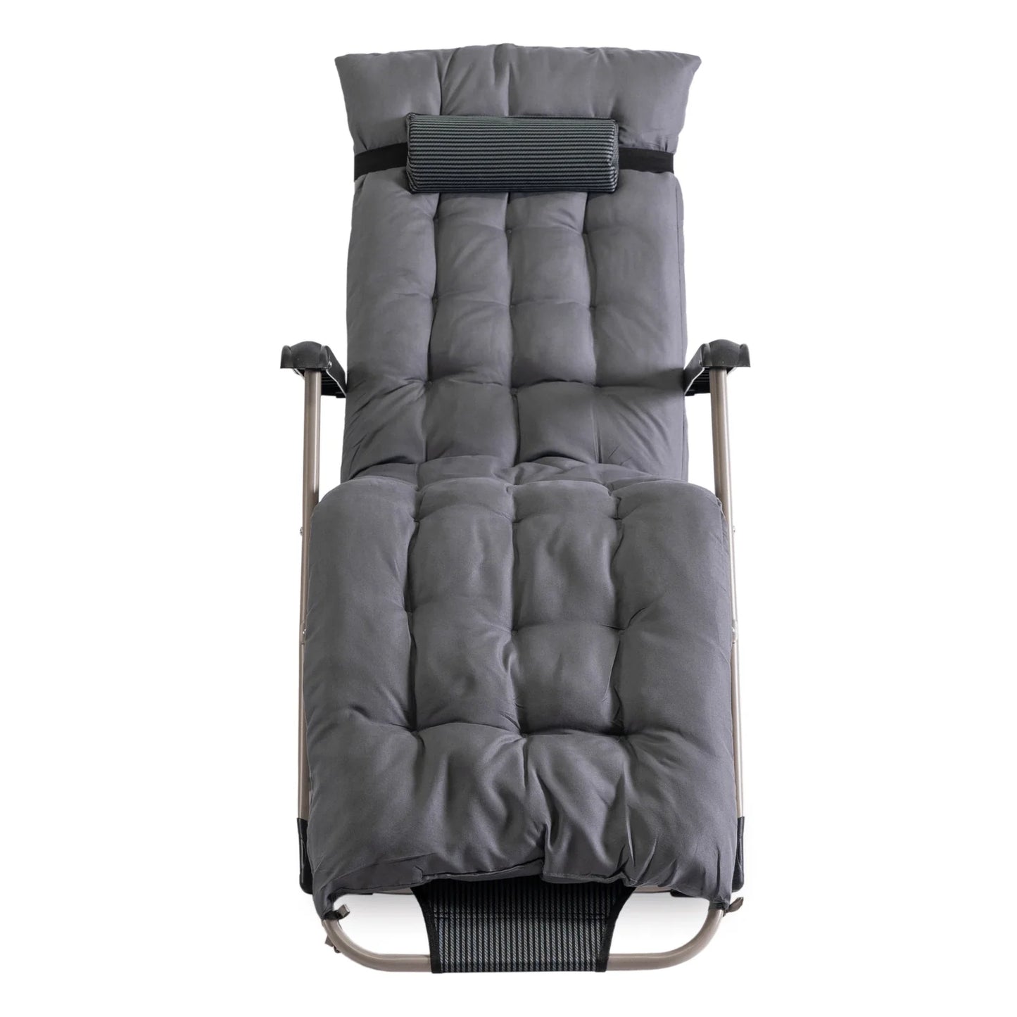 Elite EDISON Garden Recliner Grey - Adjustable Lounger with Footrest