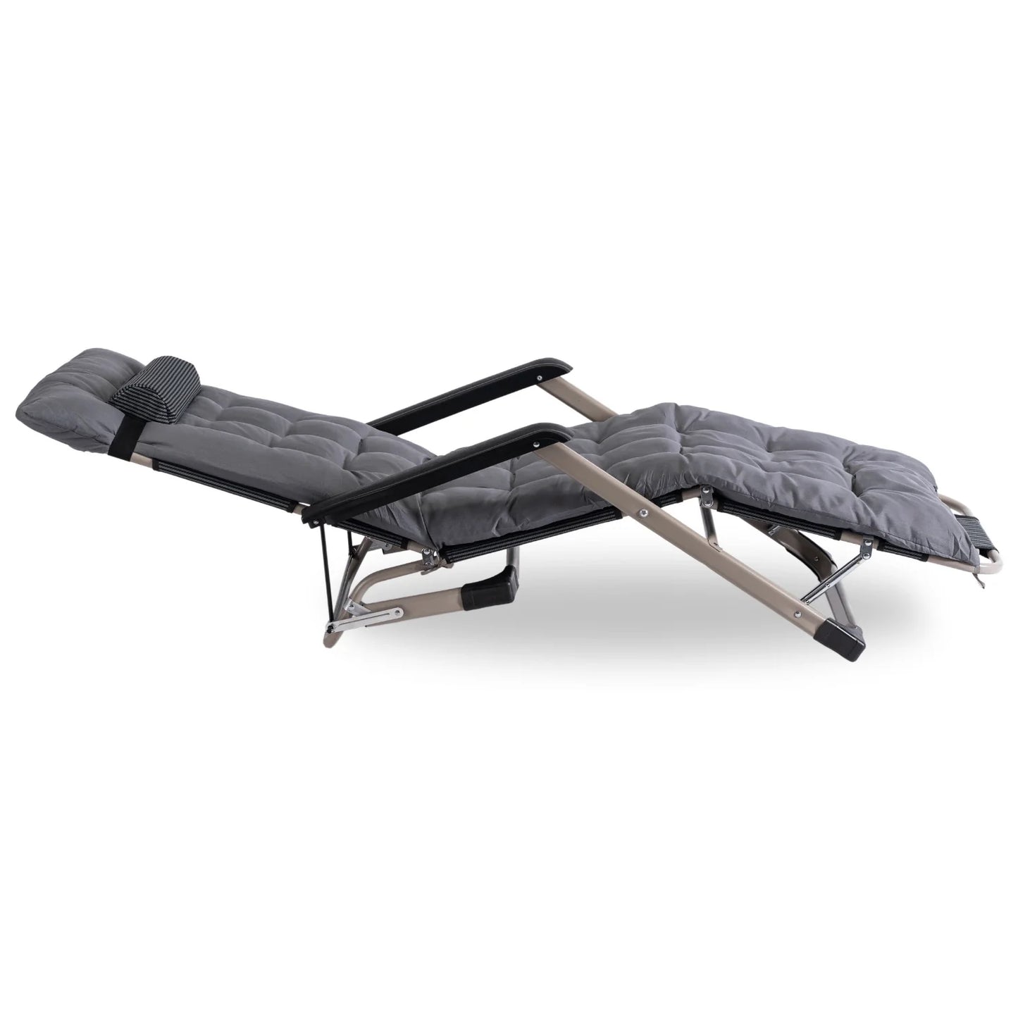 Elite EDISON Garden Recliner Grey - Adjustable Lounger with Footrest