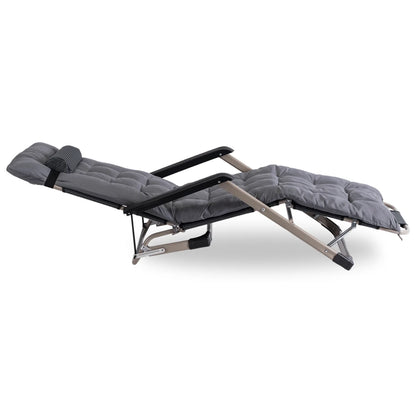 Elite EDISON Garden Recliner Grey - Adjustable Lounger with Footrest