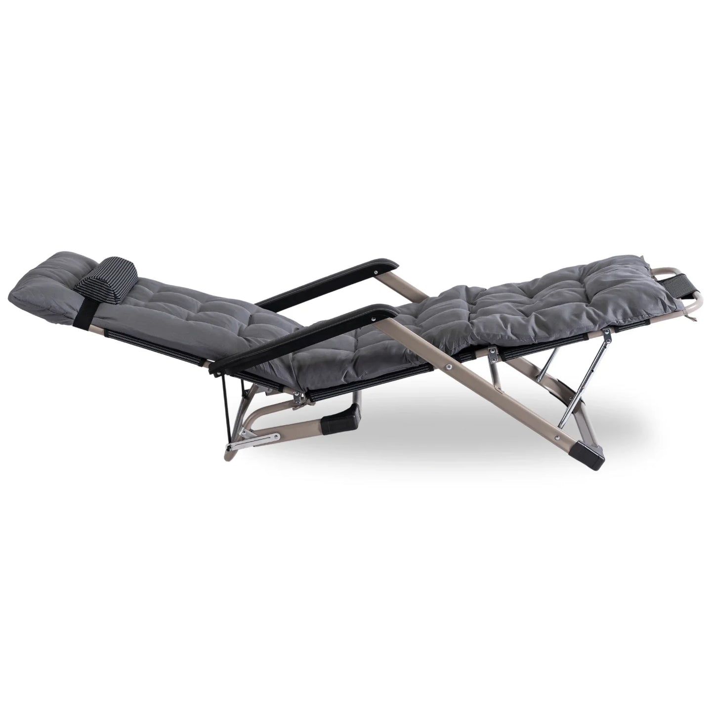 Elite EDISON Garden Recliner Grey - Adjustable Lounger with Footrest