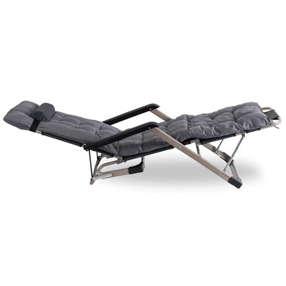 Elite EDISON Garden Recliner Grey - Adjustable Lounger with Footrest