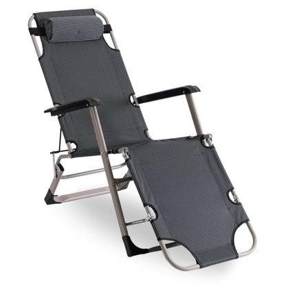 Elite EDISON Garden Recliner Grey - Adjustable Lounger with Footrest