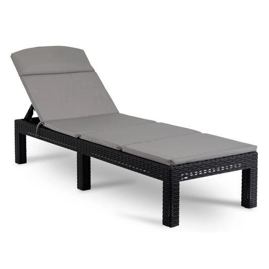 Elite LUIZJANA Outdoor Recliner – Black Technorattan