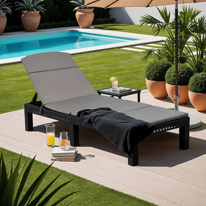 Elite LUIZJANA Outdoor Recliner – Black Technorattan