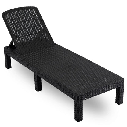 Elite LUIZJANA Outdoor Recliner – Black Technorattan