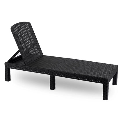 Elite LUIZJANA Outdoor Recliner – Black Technorattan
