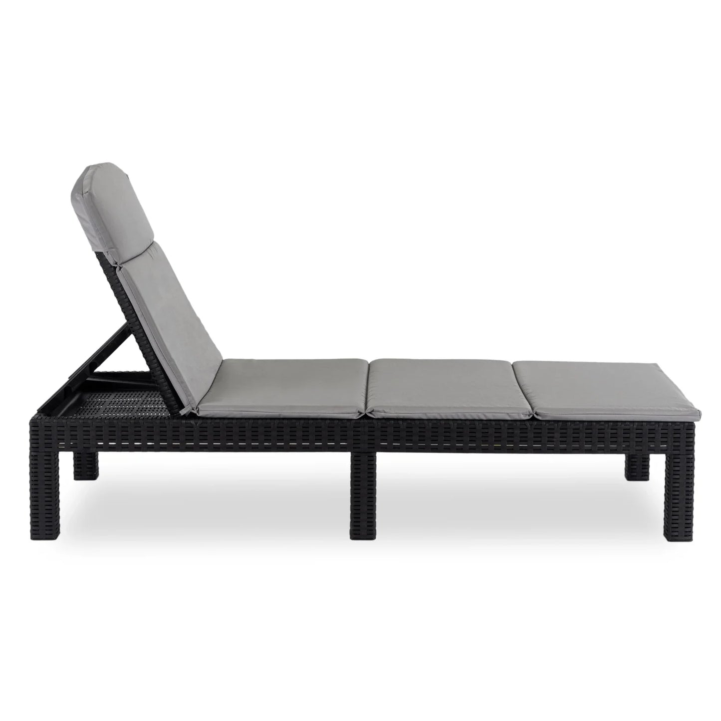 Elite LUIZJANA Outdoor Recliner – Black Technorattan