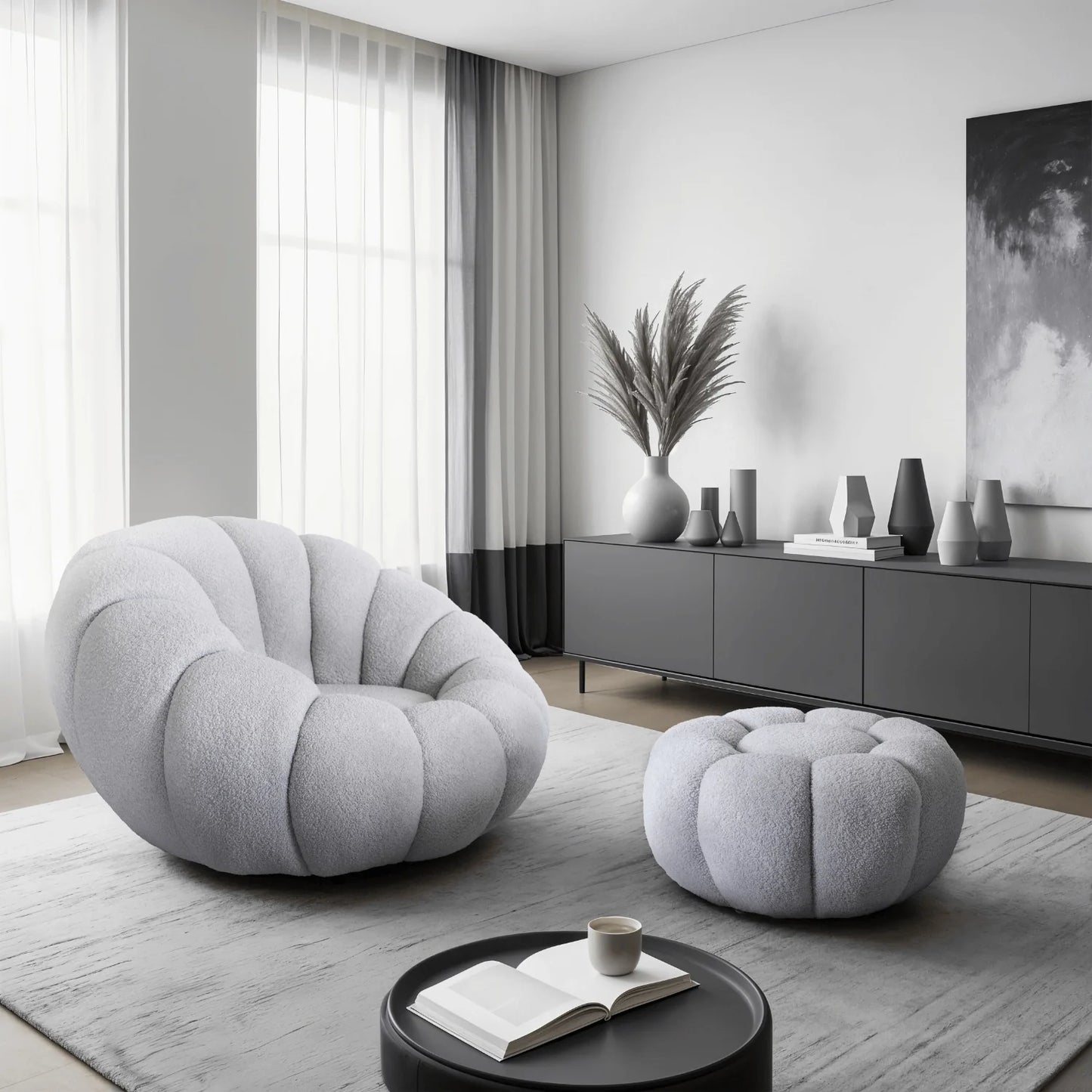 Elite PETTIT Gray Armchair Set