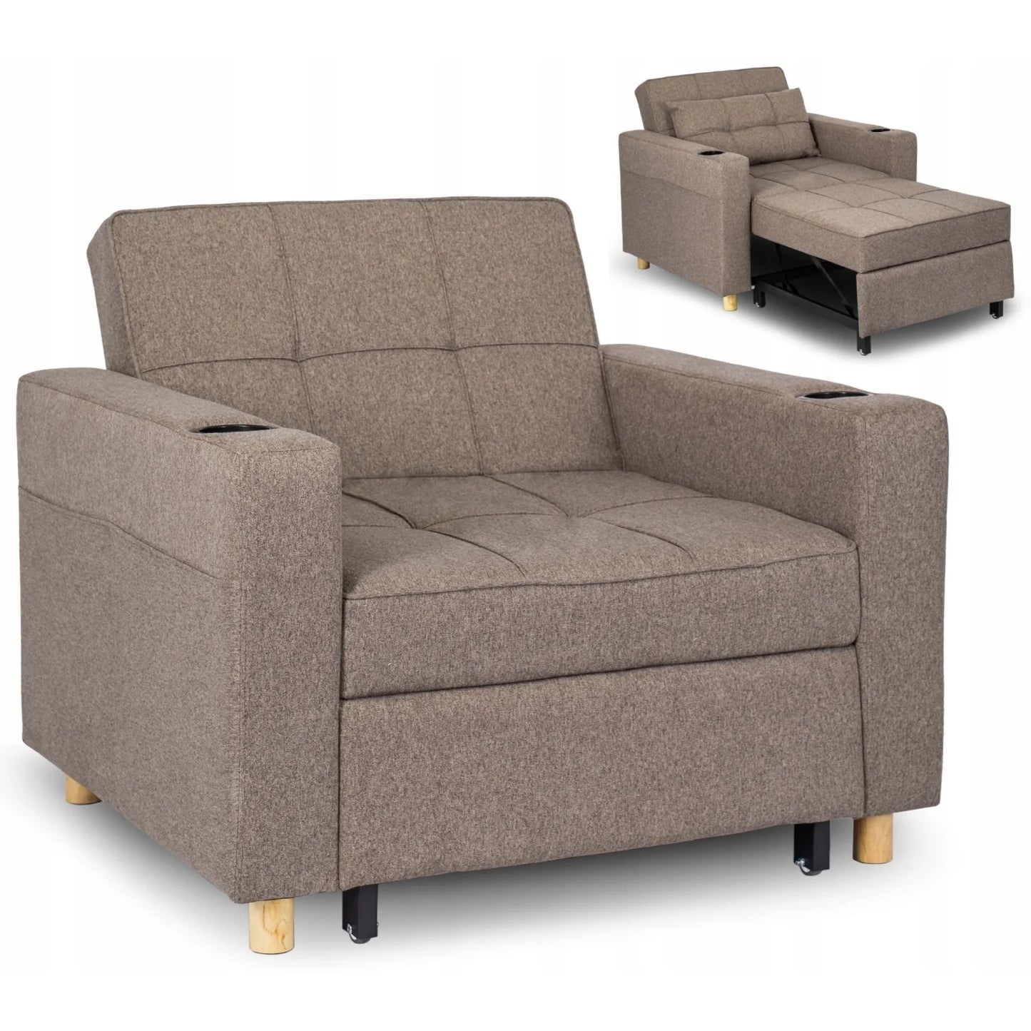 Elite SOLOR Beige Armchair Bed