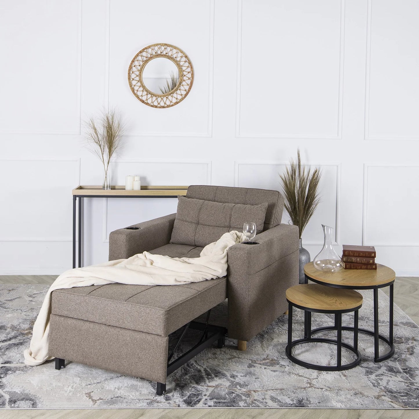Elite SOLOR Beige Armchair Bed