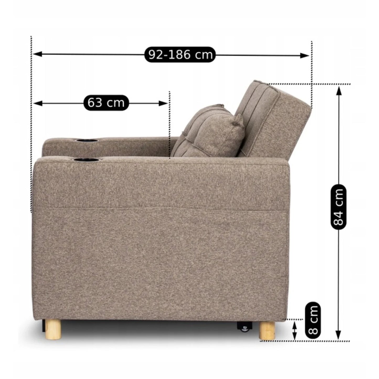 Elite SOLOR Beige Armchair Bed