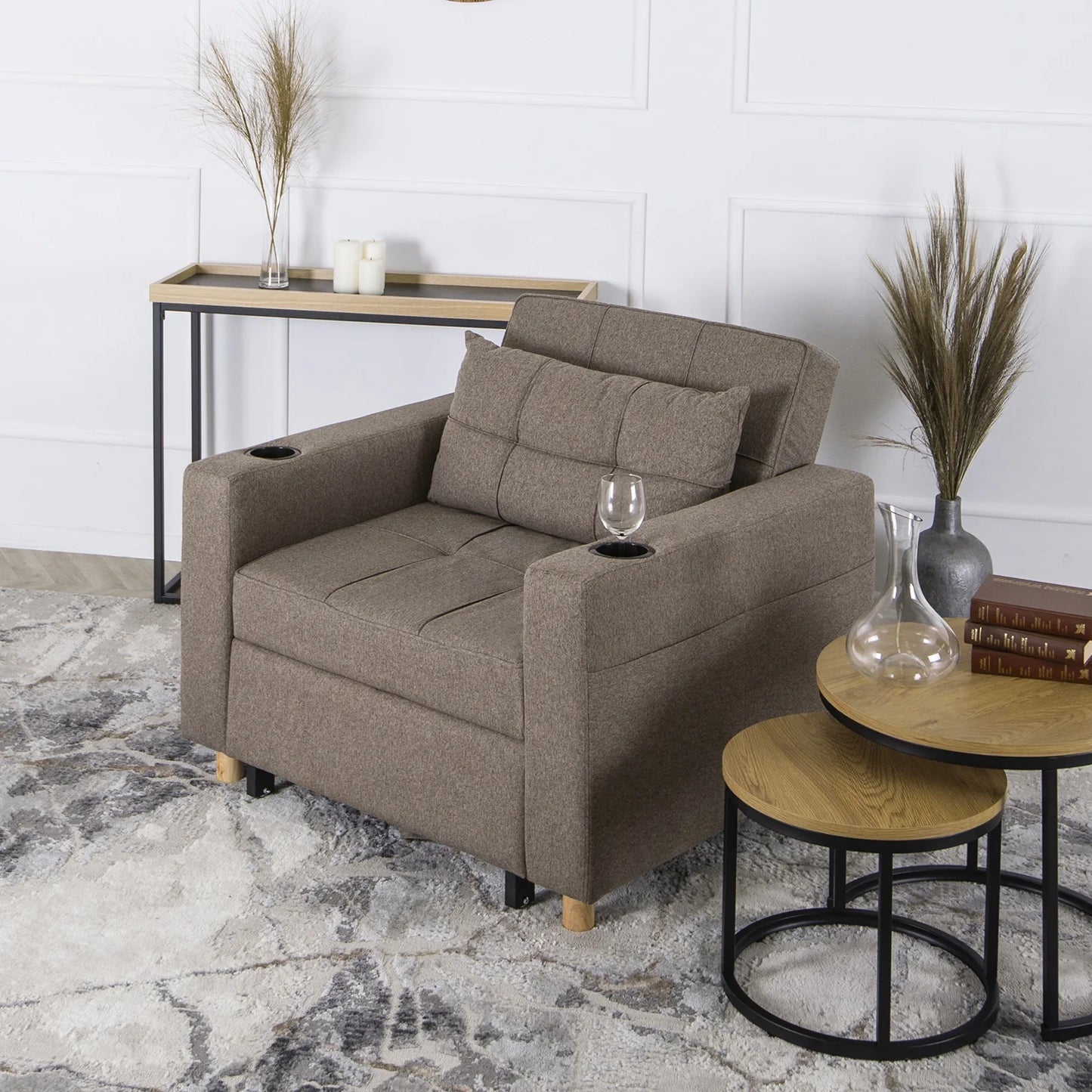 Elite SOLOR Beige Armchair Bed