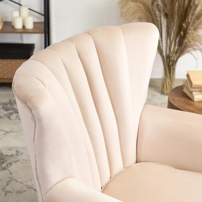 Elite MALLO Beige Velvet Armchair