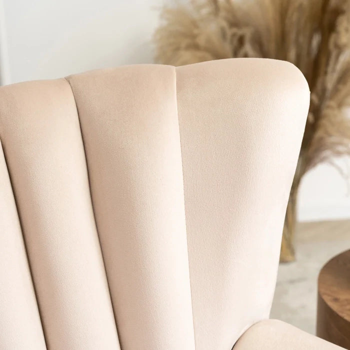Elite MALLO Beige Velvet Armchair