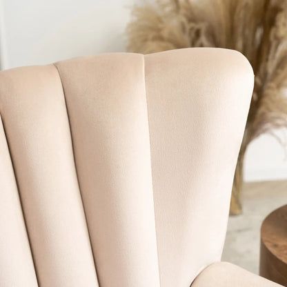 Elite MALLO Beige Velvet Armchair