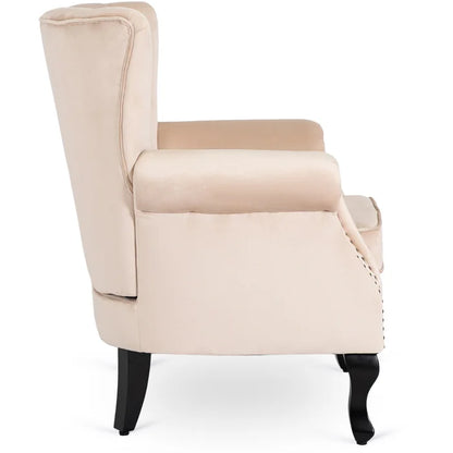 Elite MALLO Beige Velvet Armchair