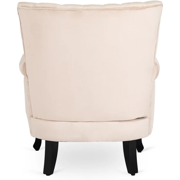Elite MALLO Beige Velvet Armchair