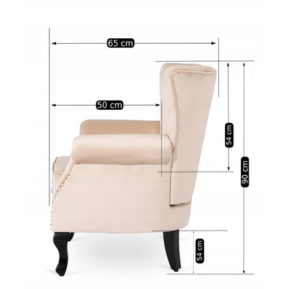 Elite MALLO Beige Velvet Armchair
