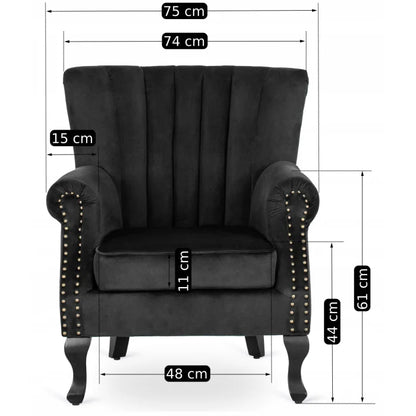 Elite MALLO Black Velvet Armchair