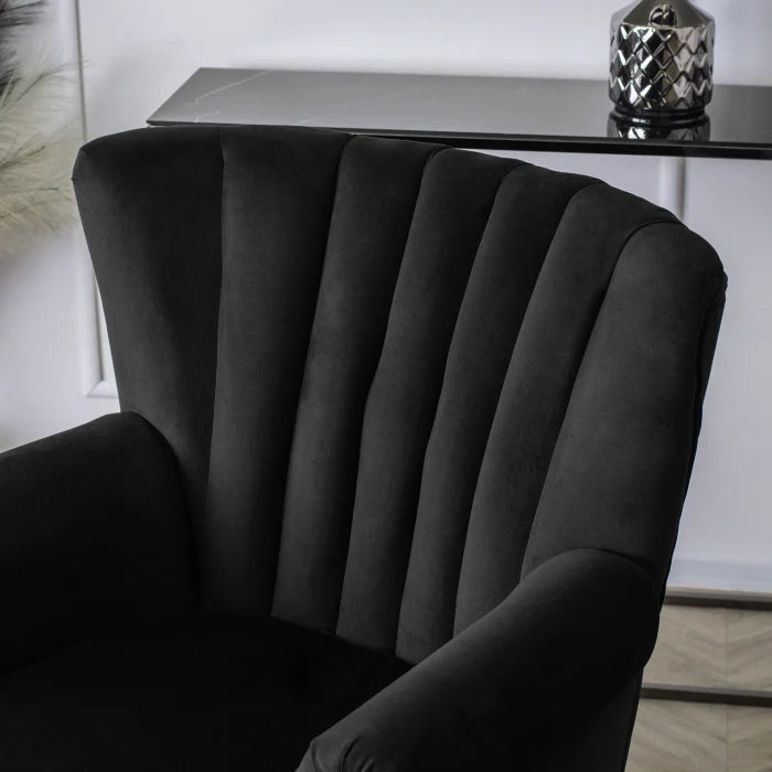 Elite MALLO Black Velvet Armchair