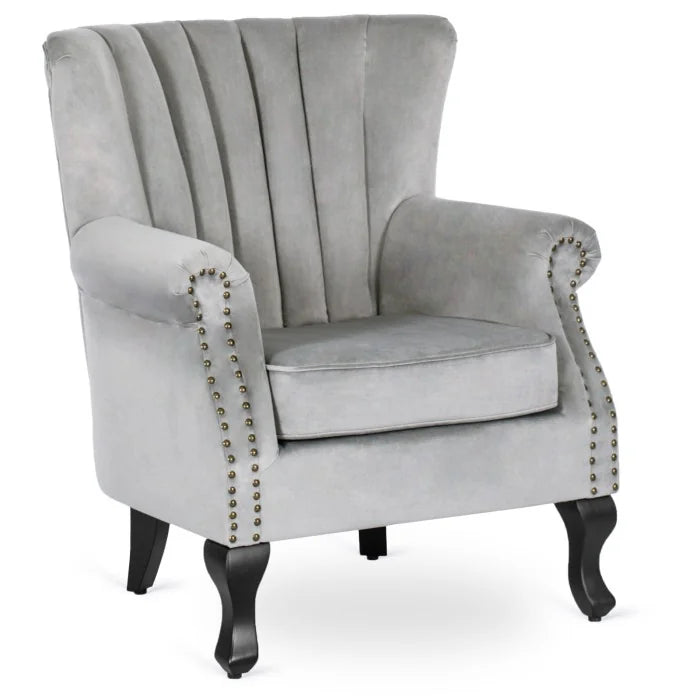 Elite MALLO Grey Velvet Armchair