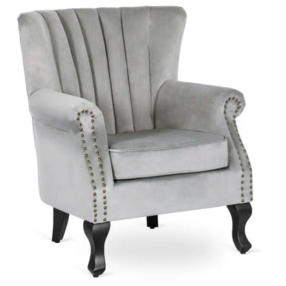 Elite MALLO Grey Velvet Armchair