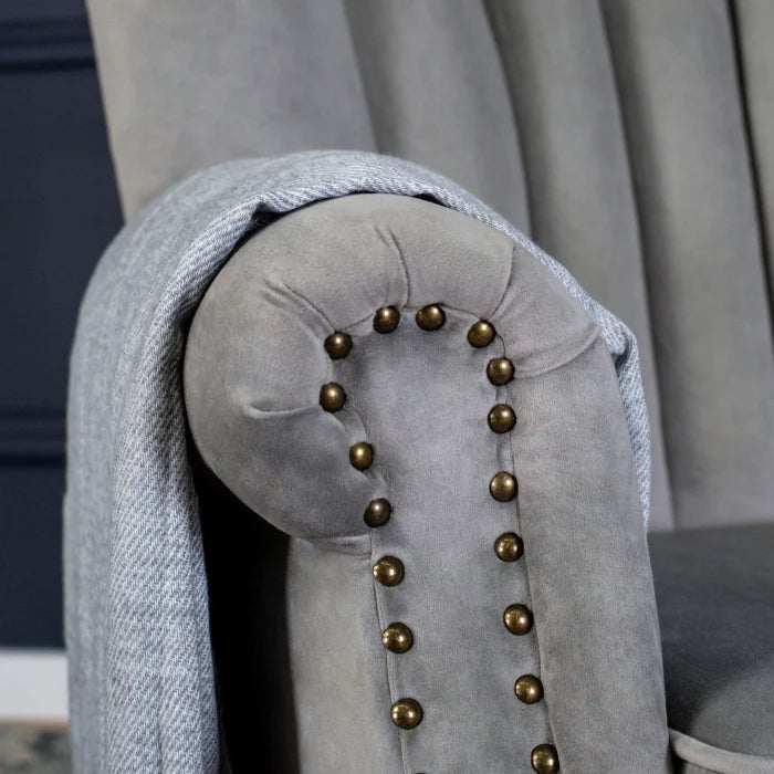 Elite MALLO Grey Velvet Armchair