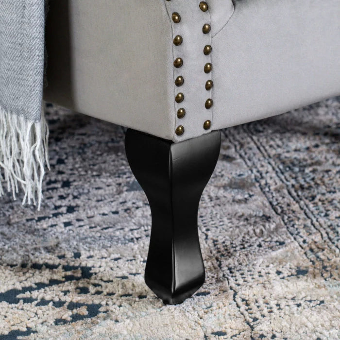 Elite MALLO Grey Velvet Armchair