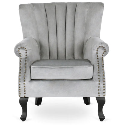 Elite MALLO Grey Velvet Armchair