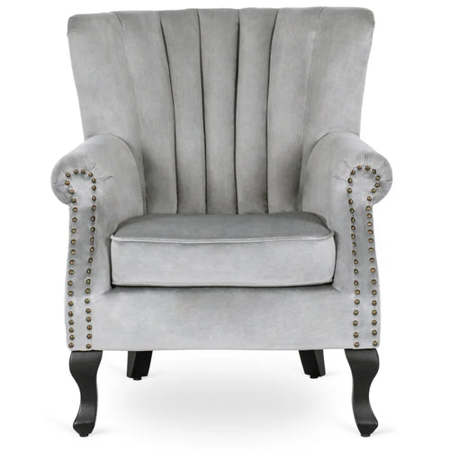 Elite MALLO Grey Velvet Armchair