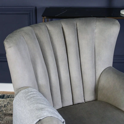 Elite MALLO Grey Velvet Armchair