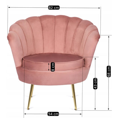 Elite ANGEL Pink Velvet Armchair