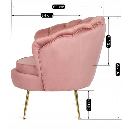 Elite ANGEL Pink Velvet Armchair
