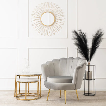 Elite ANGEL Grey Velvet Armchair
