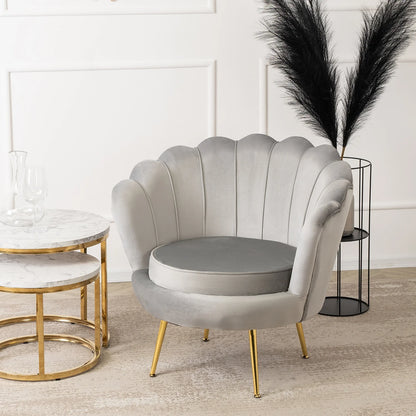 Elite ANGEL Grey Velvet Armchair
