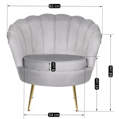Elite ANGEL Grey Velvet Armchair