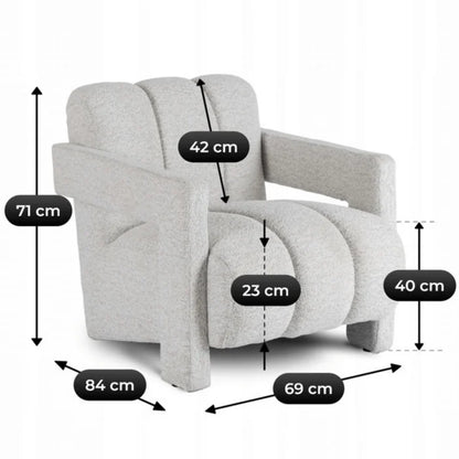 Elite BENDER Lounge Armchair for Living Room- Grey Modern