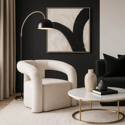 Elite BRAZIL Lounge Armchair for Living Room -Cream Modern