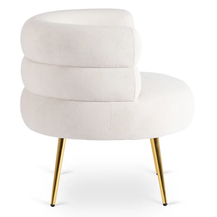 Elite PRESTON Lounge Armchair for Living Room- Cream/Gold Modern