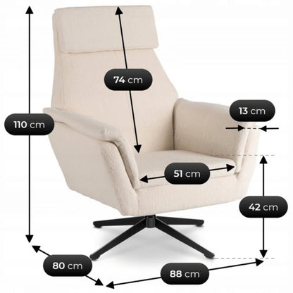 Elite TERRY Swivel Lounge Armchair Beige