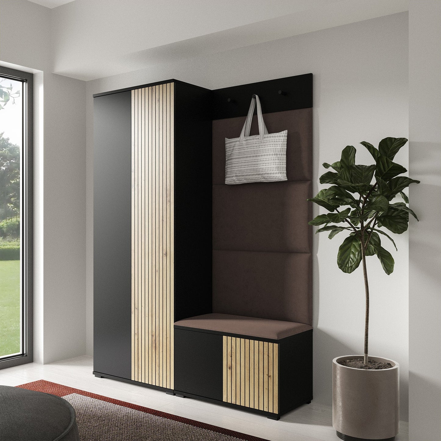 PK Ross 1 Hallway Set –  Upholstered Panels in Various Colours