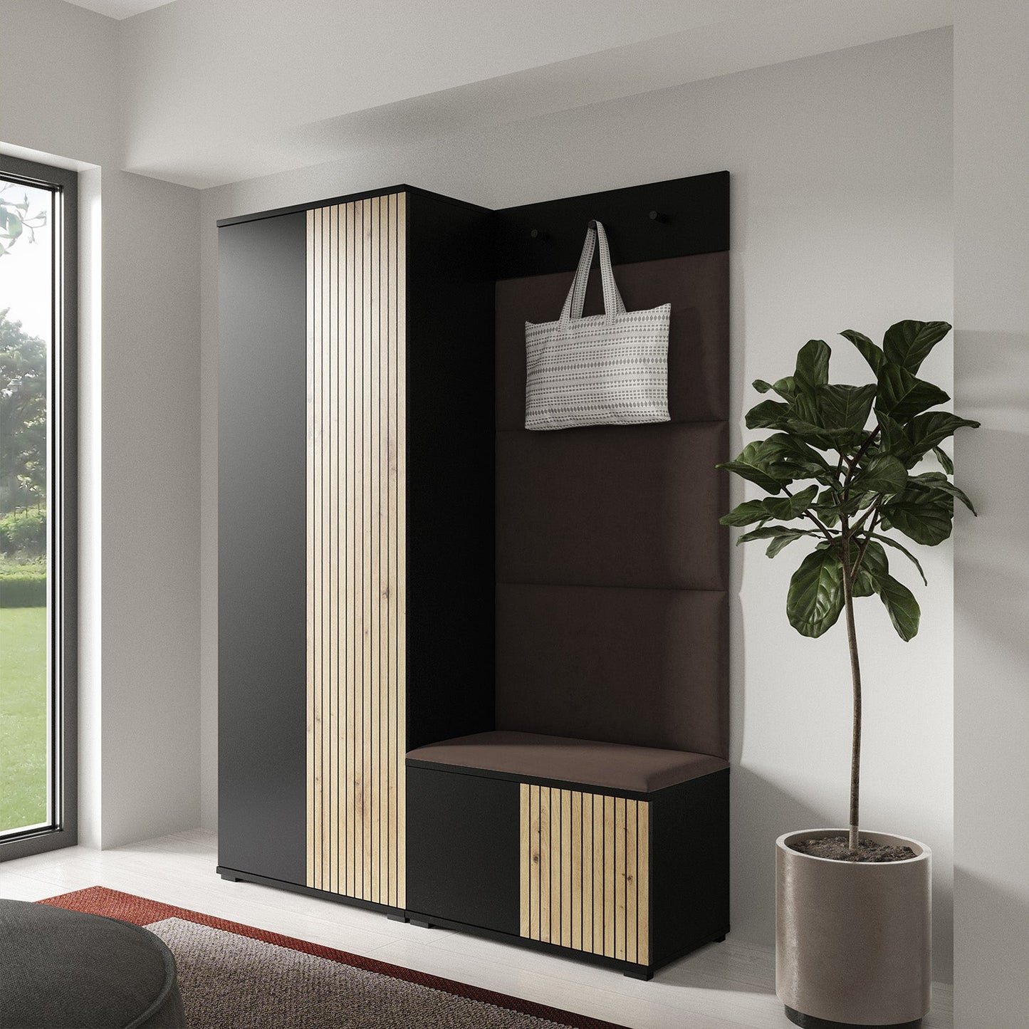 PK Ross 1 Hallway Set –  Upholstered Panels in Various Colours