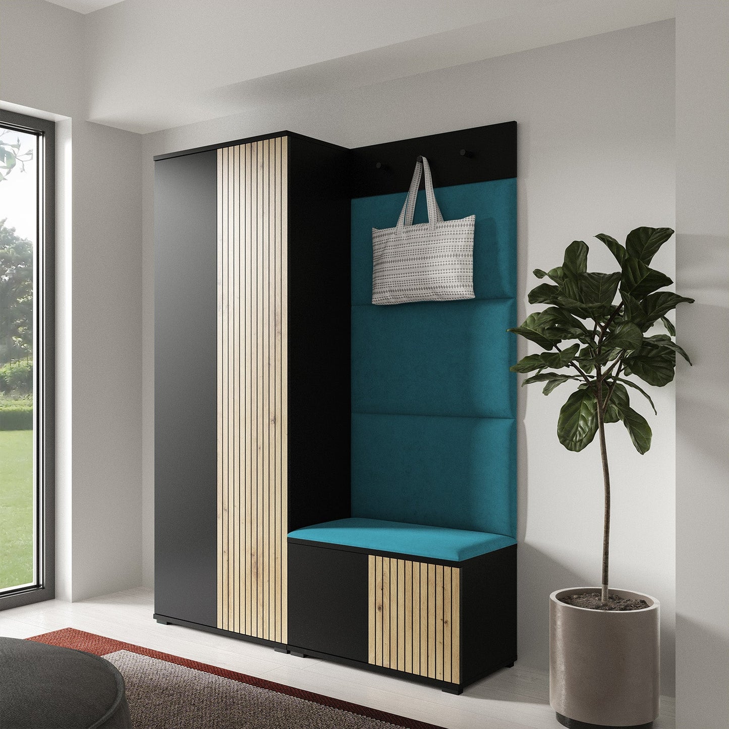 PK Ross 1 Hallway Set –  Upholstered Panels in Various Colours