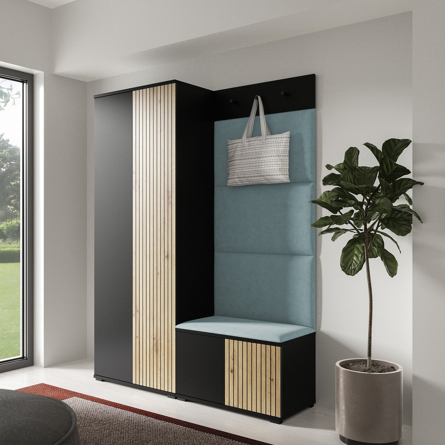 PK Ross 1 Hallway Set –  Upholstered Panels in Various Colours