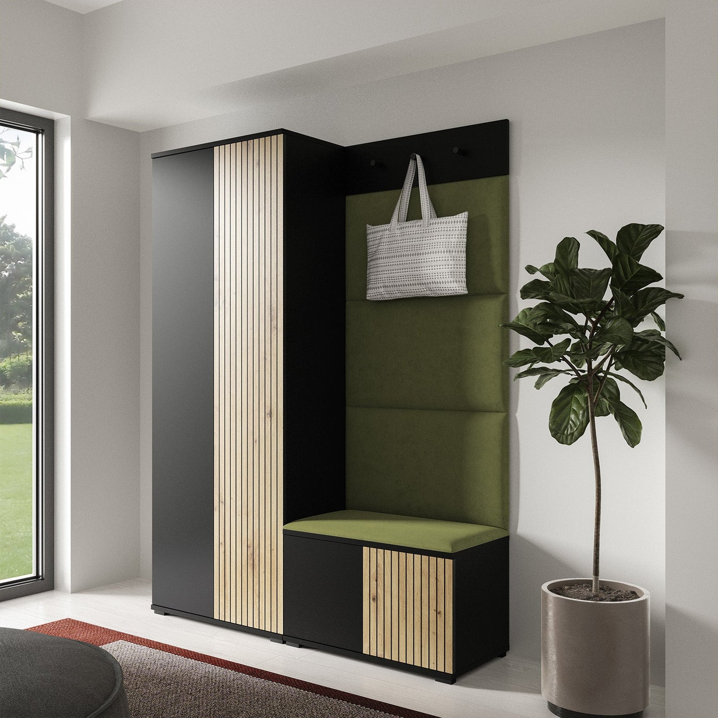 PK Ross 1 Hallway Set –  Upholstered Panels in Various Colours