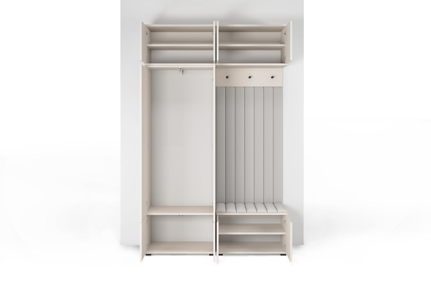 PK Rayo 2 Hallway Wardrobe - Upholstered Panels in Various Colours